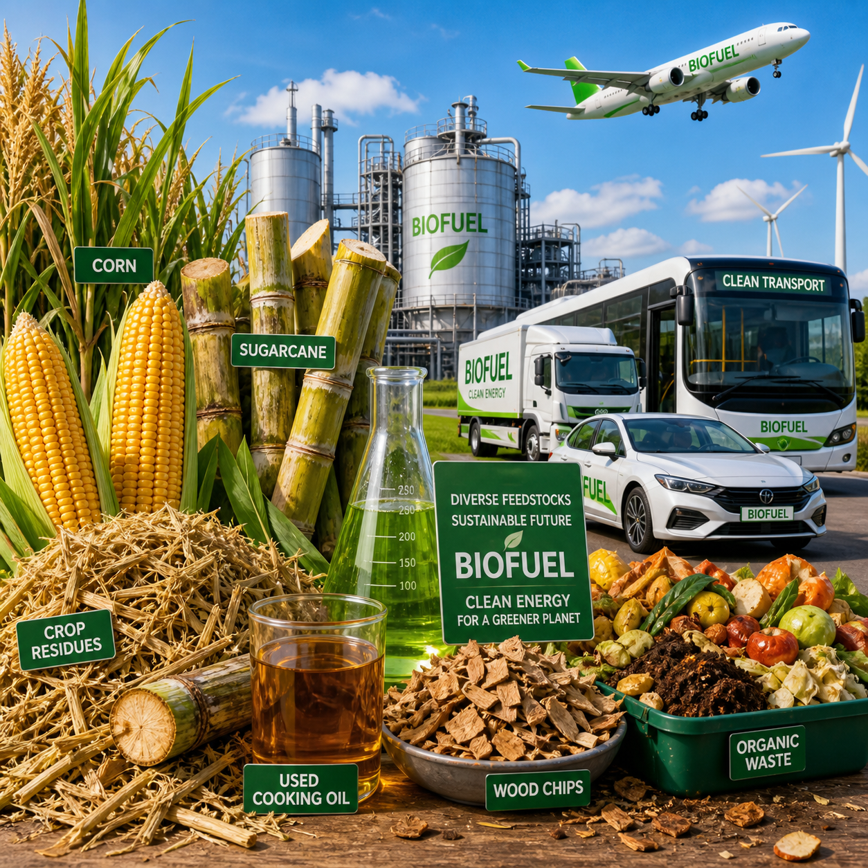 Biofuel Feedstocks: From Corn and Sugarcane to Waste Materials